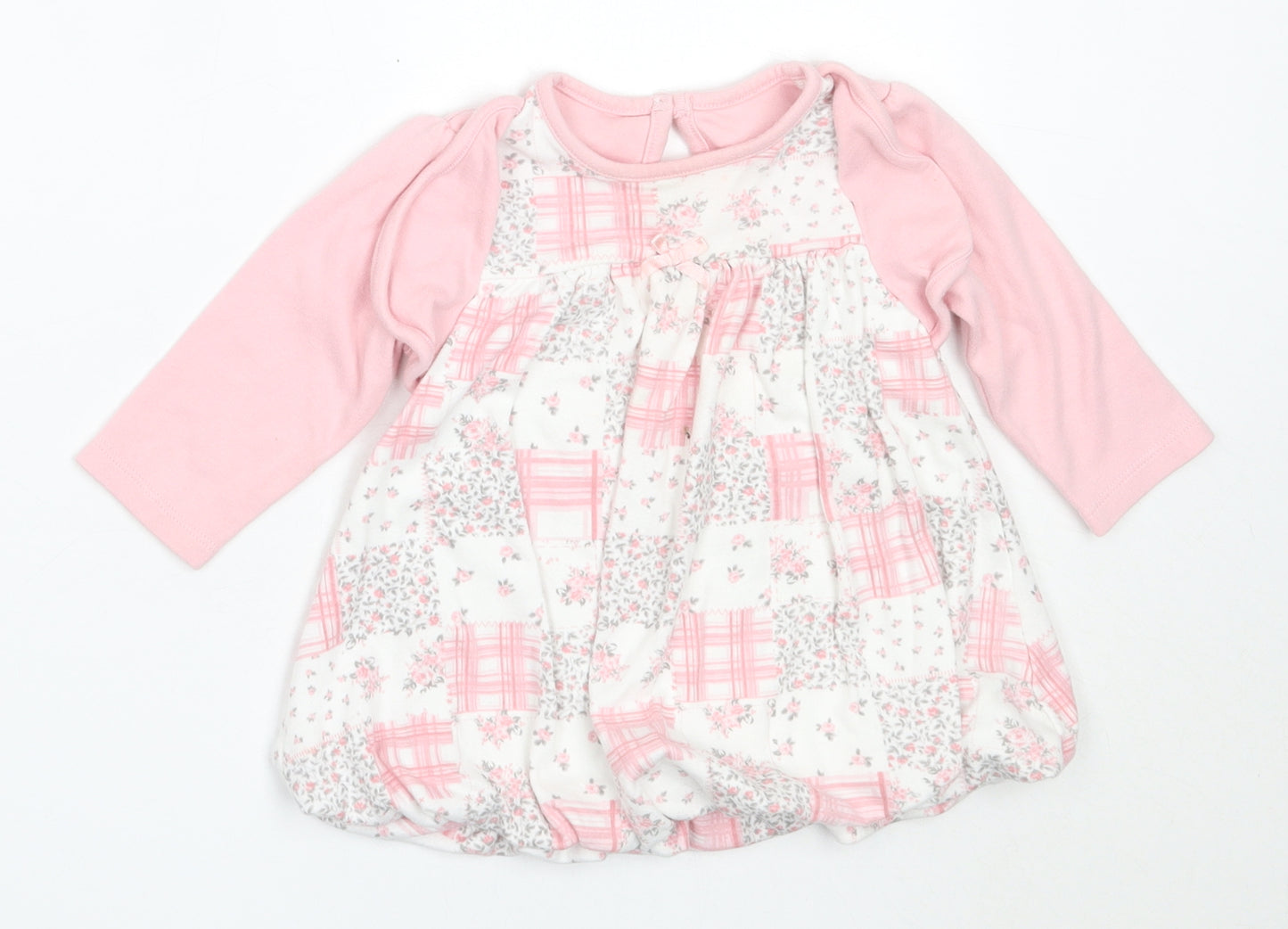 George Girls Pink  Cotton Fit & Flare  Size 6-9 Months  Round Neck
