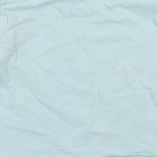 George Girls Blue  Cotton Basic T-Shirt Size 3-6 Months Round Neck