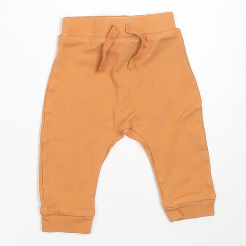 George Boys Orange  Cotton Jogger Trousers Size 3-6 Months