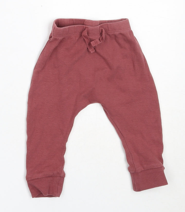 George Girls Pink  Cotton Jogger Trousers Size 6-9 Months