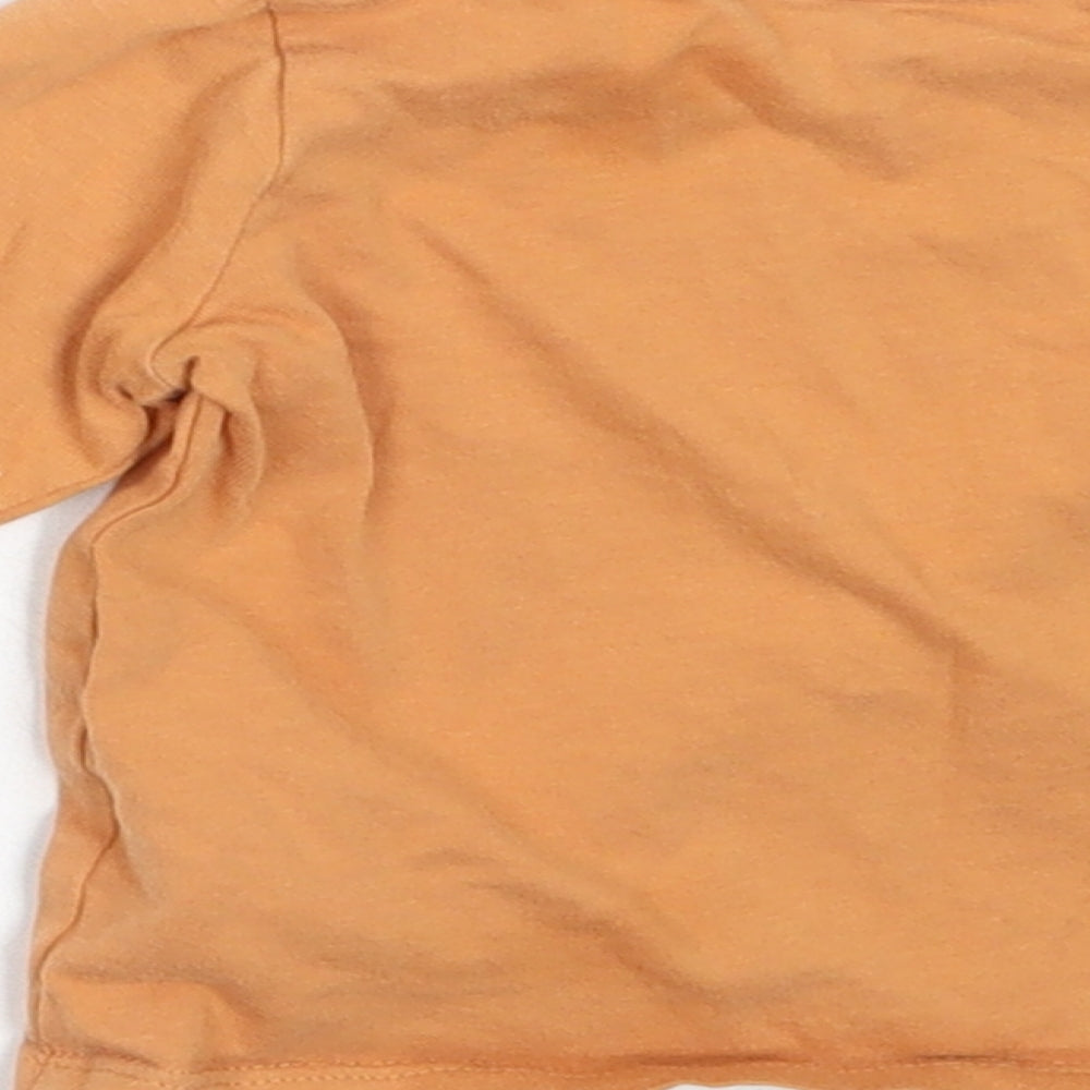 George Baby Orange  Cotton Basic T-Shirt Size 3-6 Months Round Neck