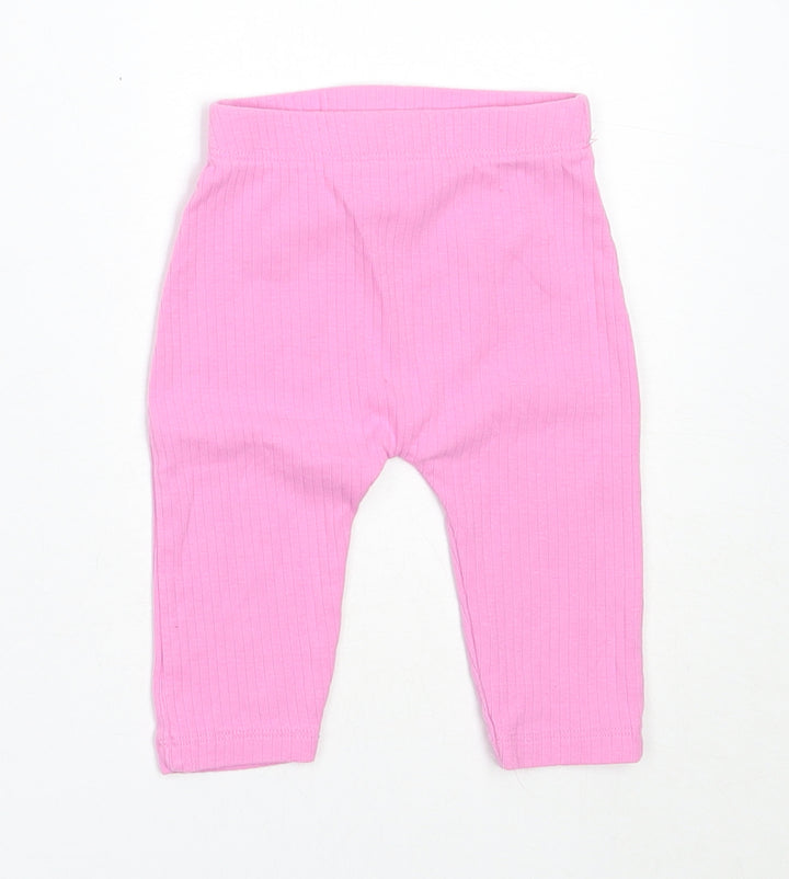 George Girls Pink  Cotton Capri Leggings Size 3-6 Months