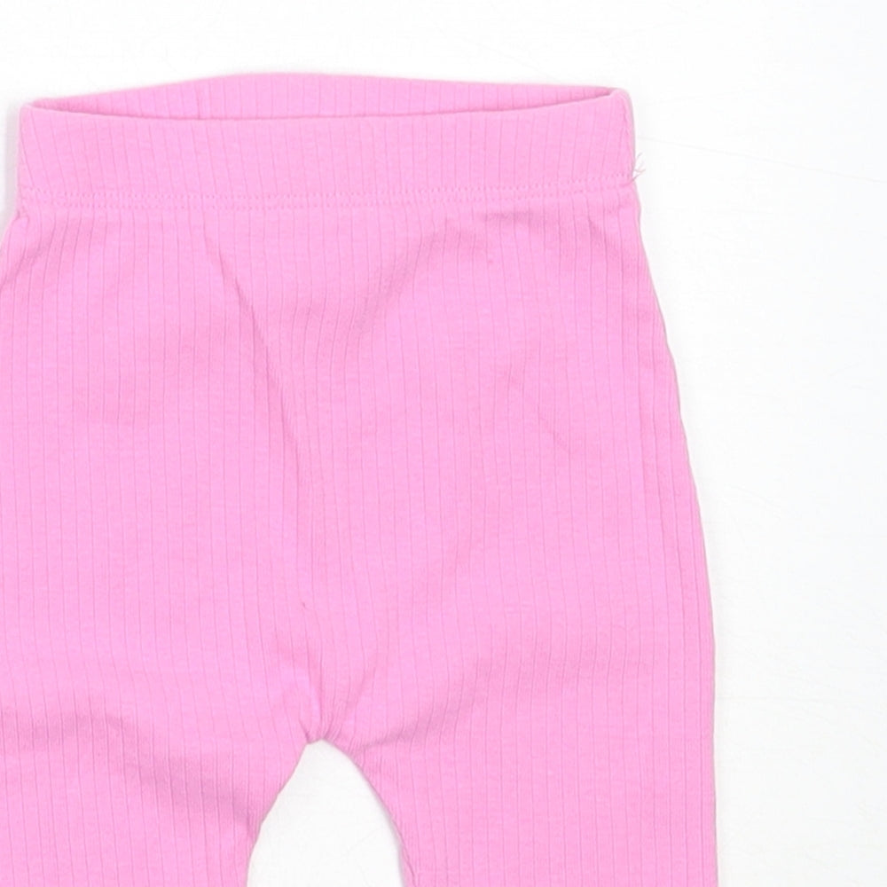 George Girls Pink  Cotton Capri Leggings Size 3-6 Months