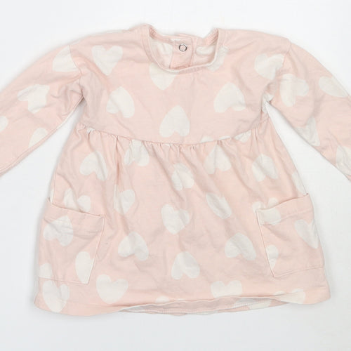 George Girls Pink  Cotton Fit & Flare  Size 3-6 Months  Round Neck