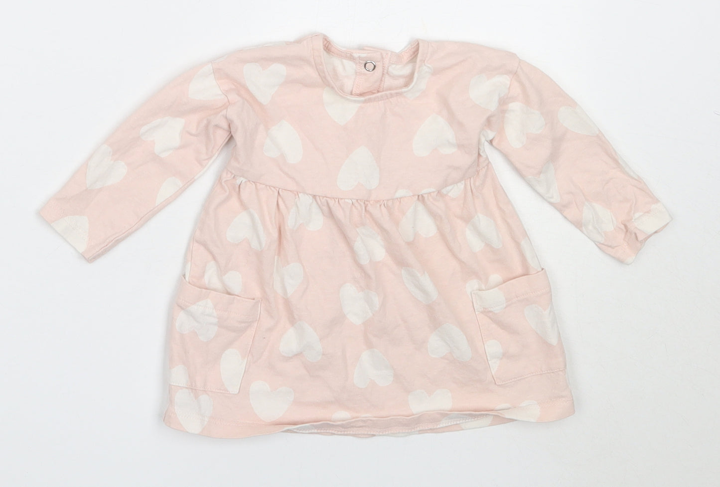 George Girls Pink  Cotton Fit & Flare  Size 3-6 Months  Round Neck