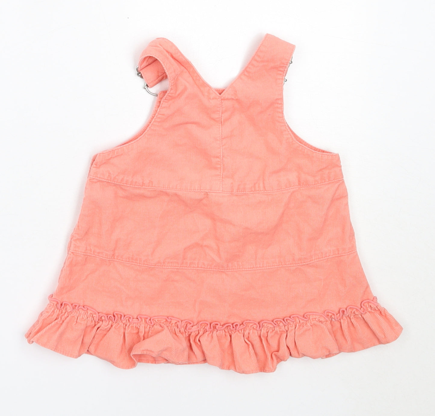 Adams Girls Pink  Cotton Pinafore/Dungaree Dress  Size 3-6 Months  Square Neck