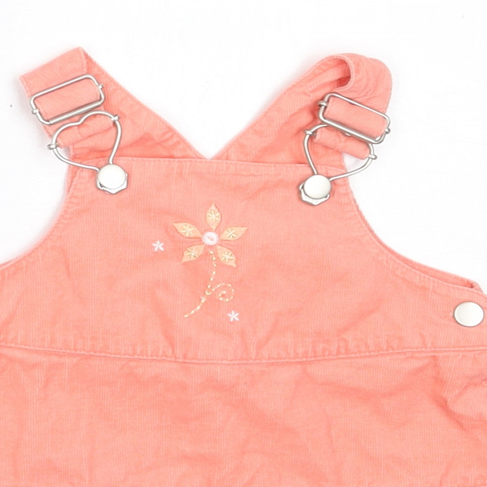 Adams Girls Pink  Cotton Pinafore/Dungaree Dress  Size 3-6 Months  Square Neck