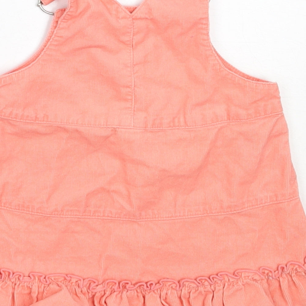 Adams Girls Pink  Cotton Pinafore/Dungaree Dress  Size 3-6 Months  Square Neck
