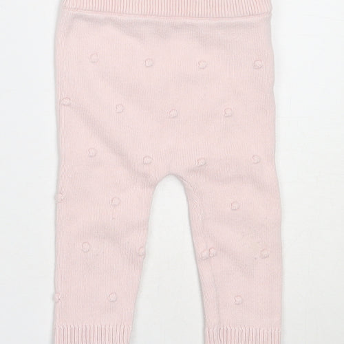 F&F Girls Pink  Cotton Capri Leggings Size 3-6 Months
