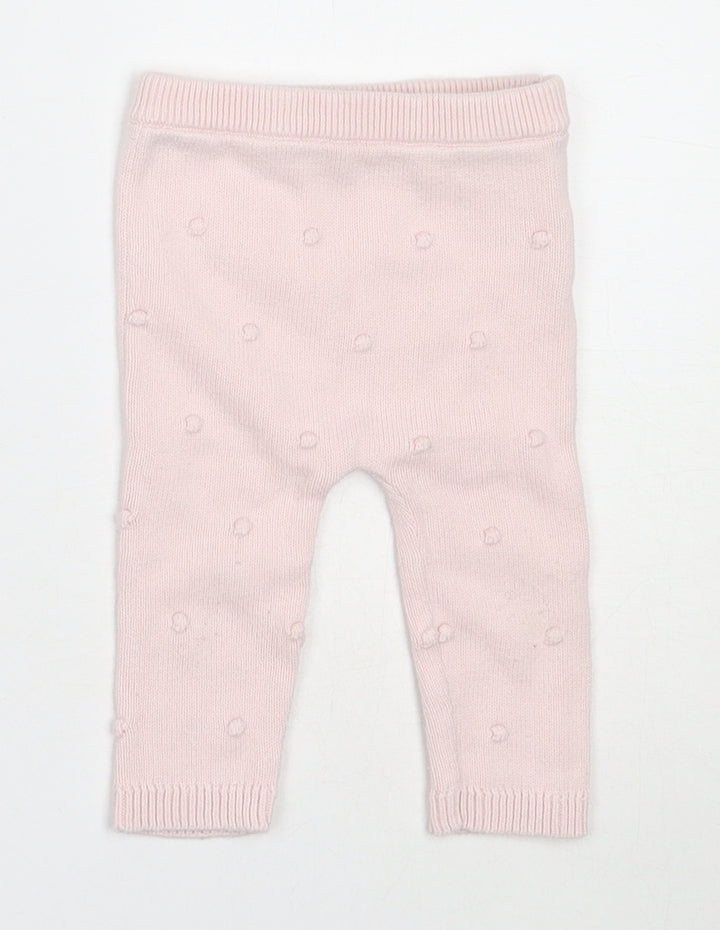 F&F Girls Pink Cotton Capri Leggings Size 3-6 Months