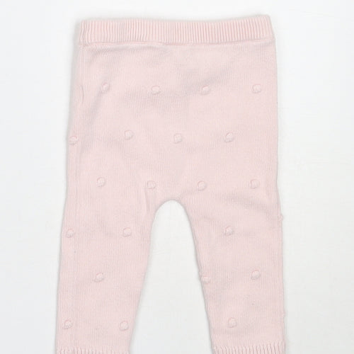 F&F Girls Pink  Cotton Capri Leggings Size 3-6 Months