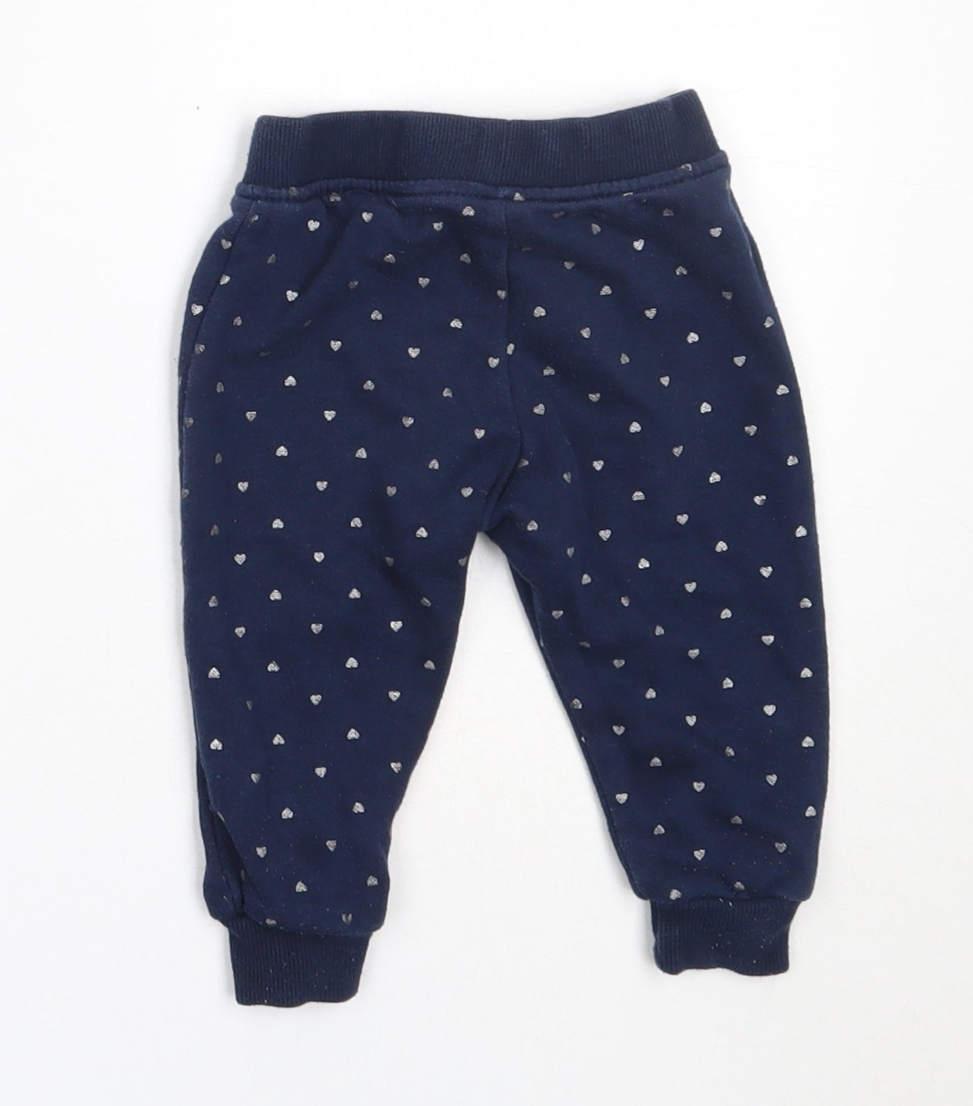 Primark Girls Blue  Cotton Jogger Trousers Size 6-9 Months