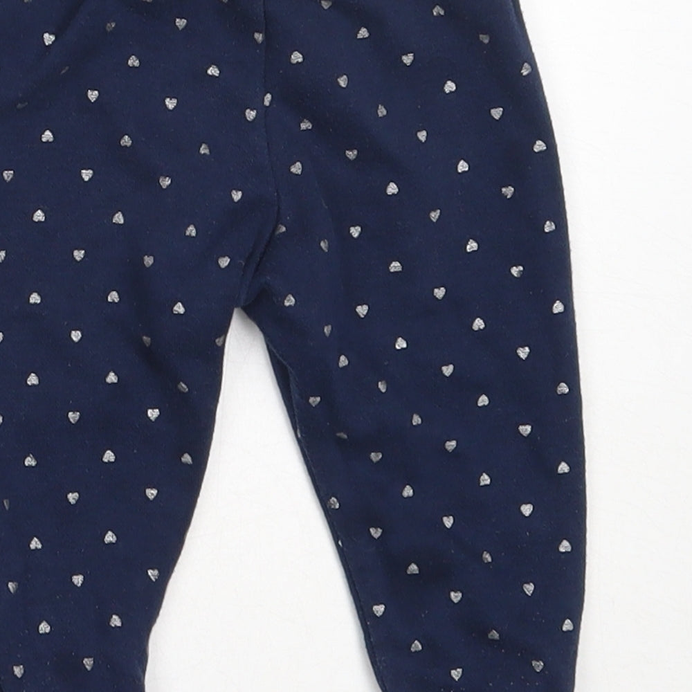 Primark Girls Blue  Cotton Jogger Trousers Size 6-9 Months