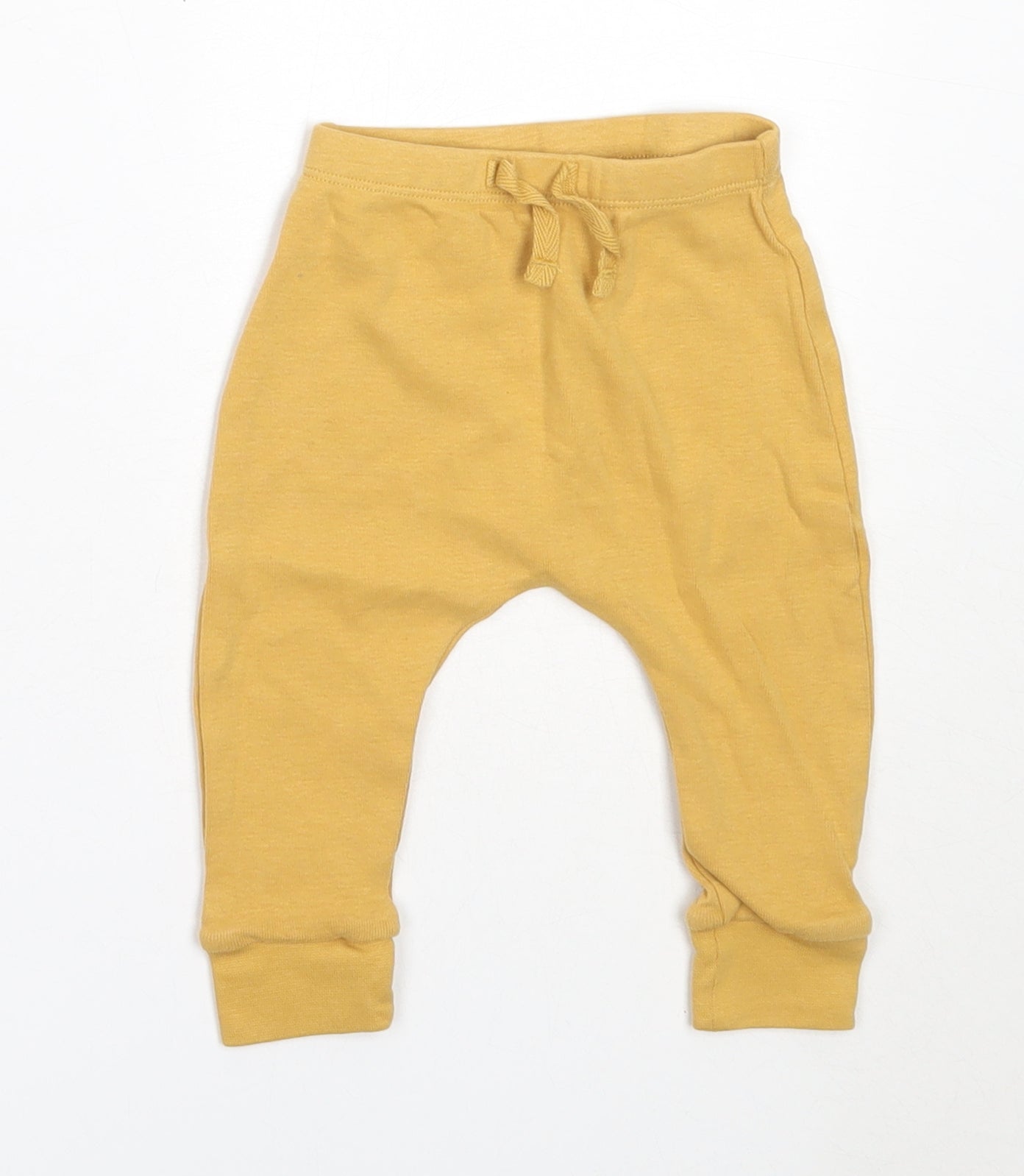 George Baby Yellow  Cotton Jogger Trousers Size 6-9 Months