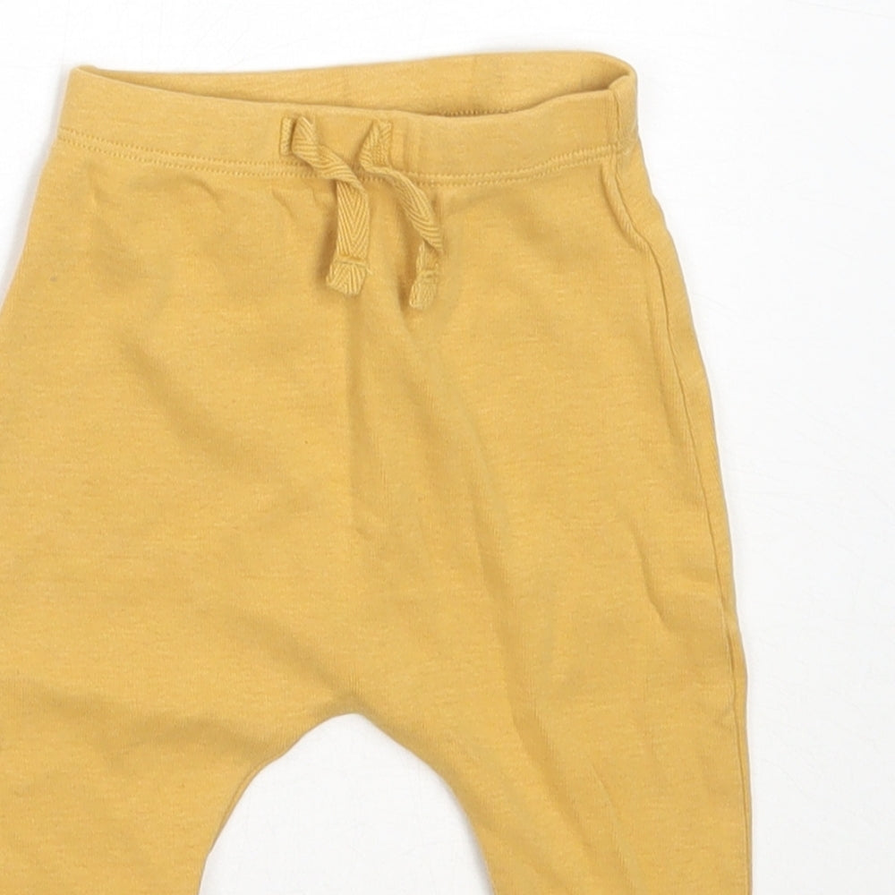 George Baby Yellow  Cotton Jogger Trousers Size 6-9 Months