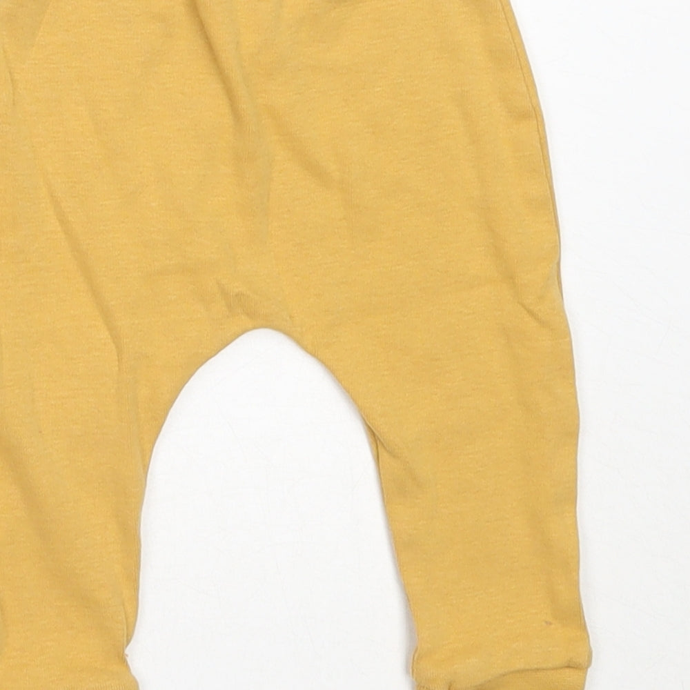 George Baby Yellow  Cotton Jogger Trousers Size 6-9 Months