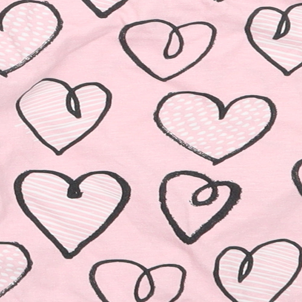 George Girls Pink  Cotton Basic T-Shirt Size 6-9 Months Round Neck