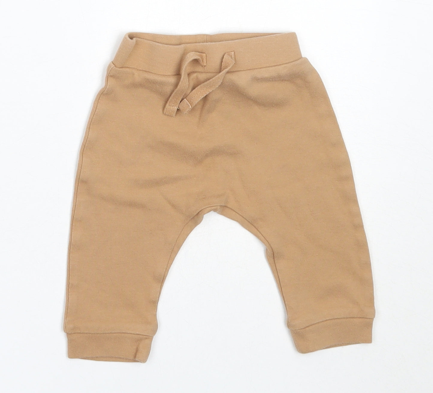 George Boys Beige  Cotton Jogger Trousers Size 3-6 Months