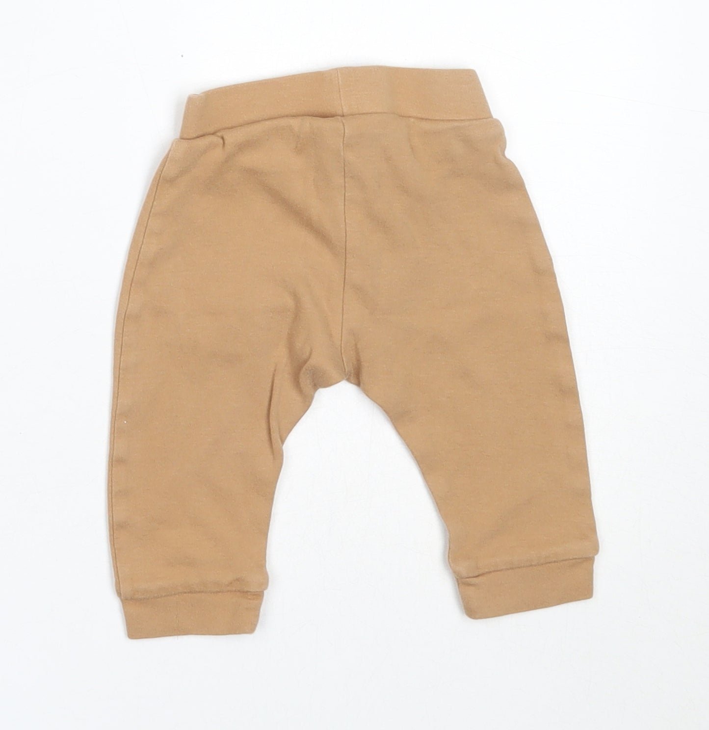George Boys Beige  Cotton Jogger Trousers Size 3-6 Months