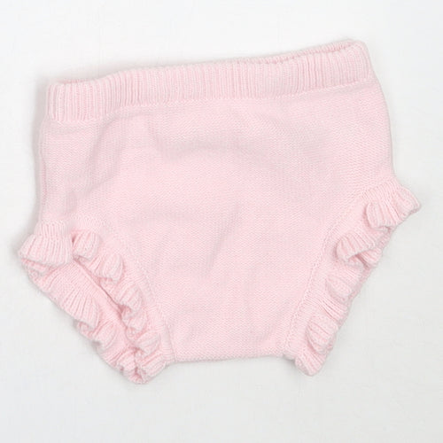 Nutmeg Girls Pink  Cotton Cropped Trousers Size 3-6 Months