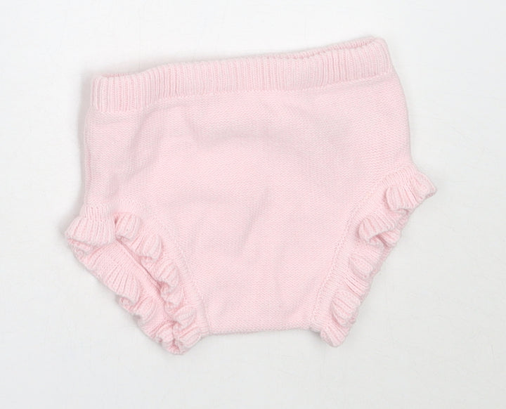 Nutmeg Girls Pink  Cotton Cropped Trousers Size 3-6 Months