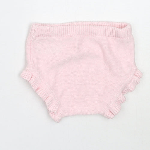Nutmeg Girls Pink  Cotton Cropped Trousers Size 3-6 Months