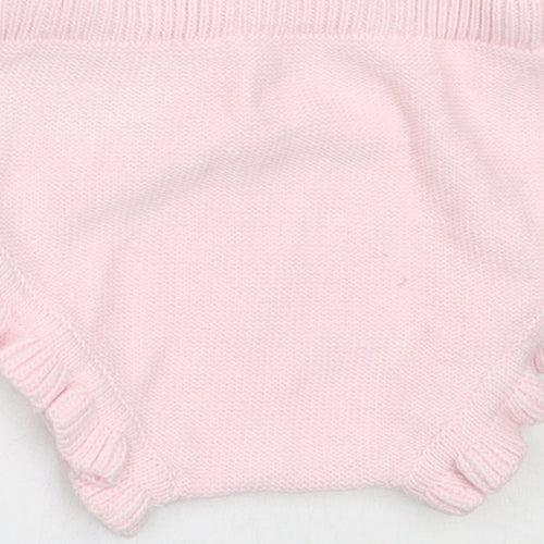Nutmeg Girls Pink  Cotton Cropped Trousers Size 3-6 Months