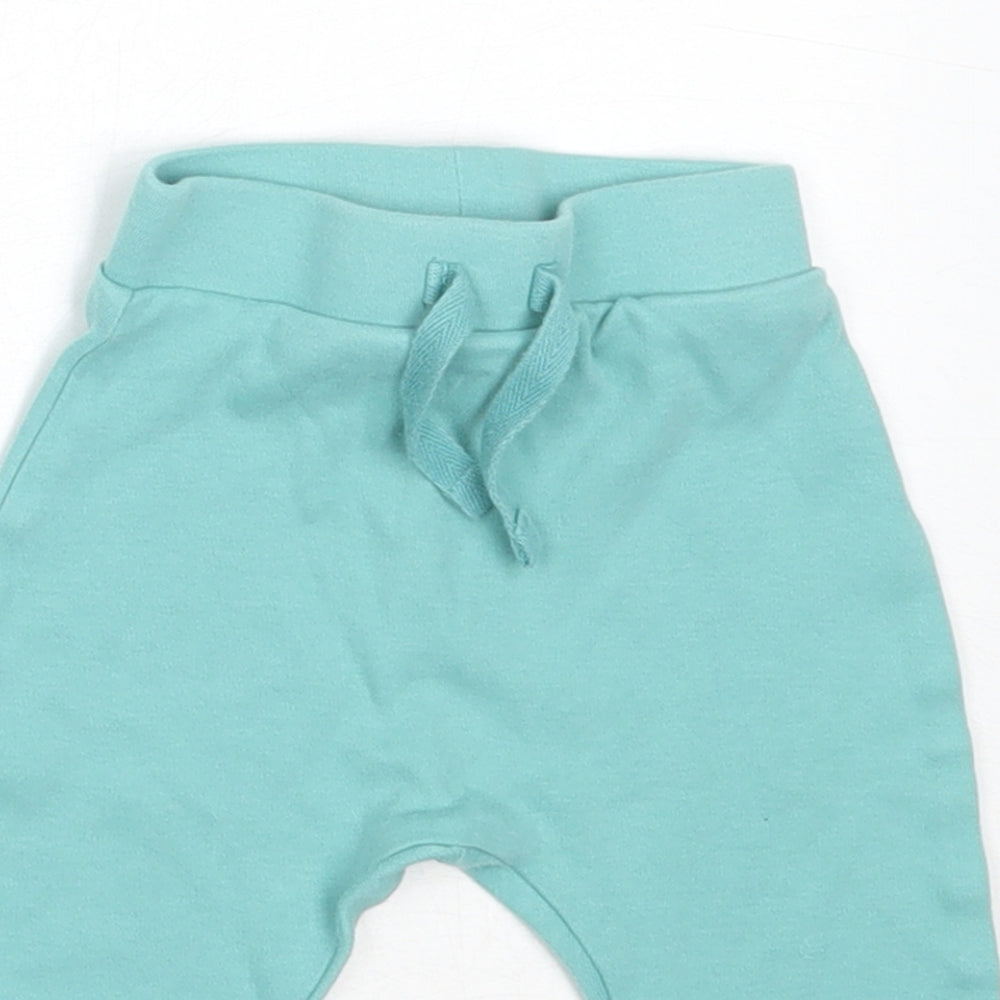 George Boys Blue  Cotton Jogger Trousers Size 3-6 Months