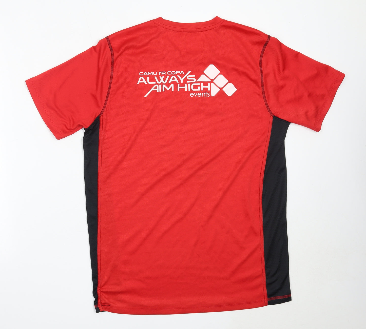 Titan Mens Red  Polyester Basic T-Shirt Size L Round Neck