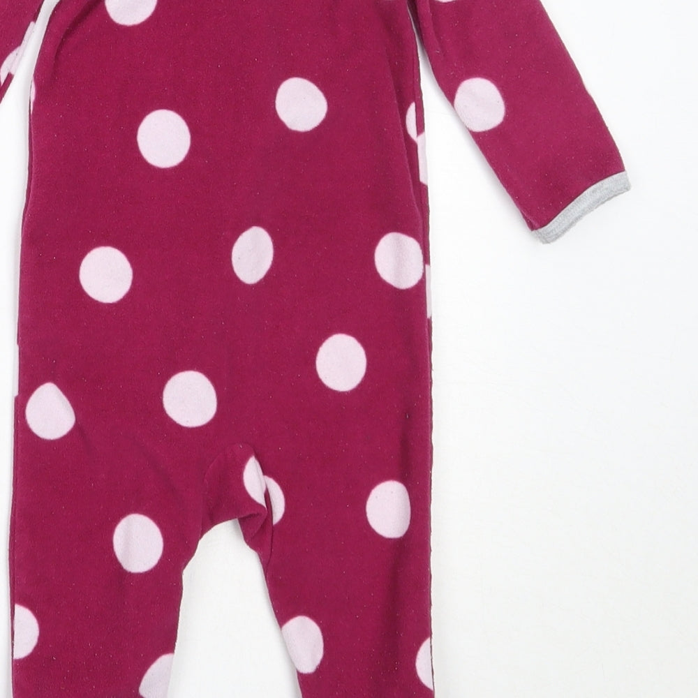 Carter's Girls Purple Polka Dot Polyester Babygrow One-Piece Size 6-9 Months