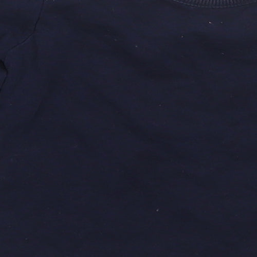 George Girls Blue  Cotton Basic T-Shirt Size 3-6 Months Round Neck