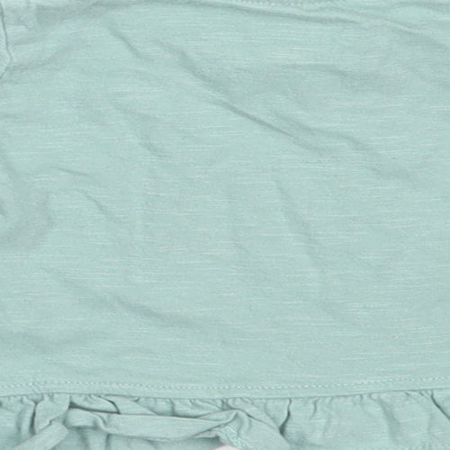 Primark Girls Blue  Cotton Basic T-Shirt Size 3-6 Months Round Neck