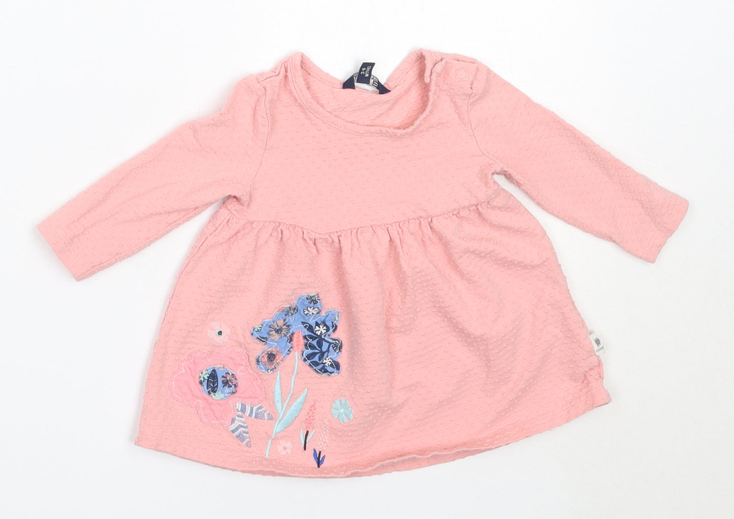 Maine New England Girls Pink  Cotton Fit & Flare  Size 3-6 Months  Round Neck