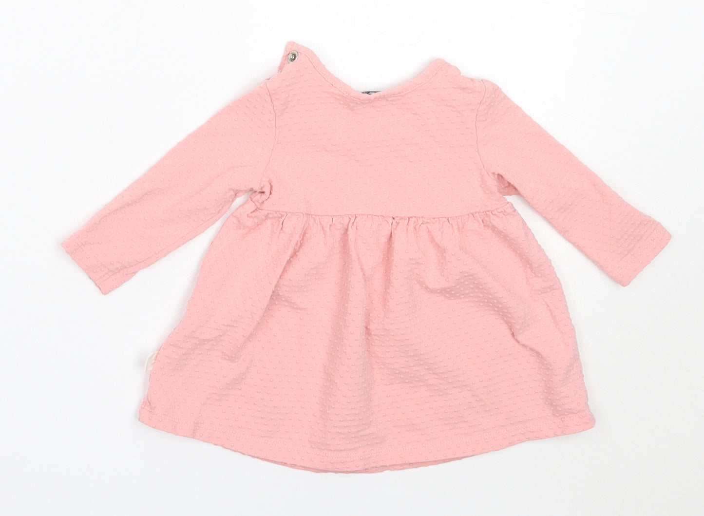 Maine New England Girls Pink  Cotton Fit & Flare  Size 3-6 Months  Round Neck