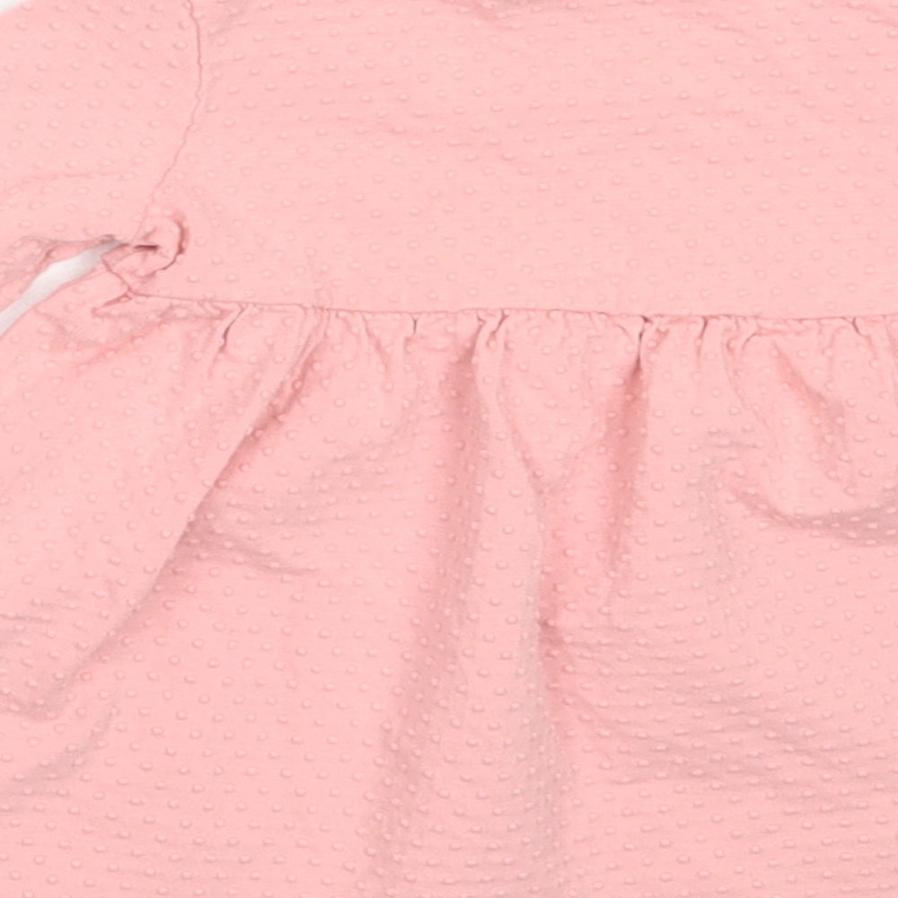 Maine New England Girls Pink  Cotton Fit & Flare  Size 3-6 Months  Round Neck