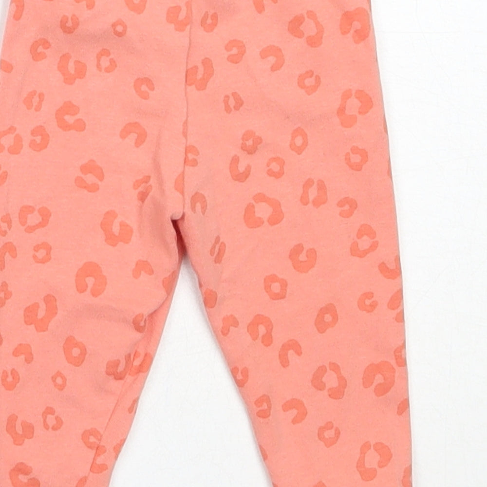 Disney Girls Orange Animal Print Cotton Capri Leggings Size 3-6 Months   - Minnie Mouse