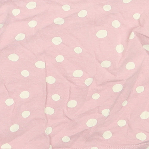 George Girls Pink Polka Dot Cotton Basic T-Shirt Size 6-9 Months Round Neck