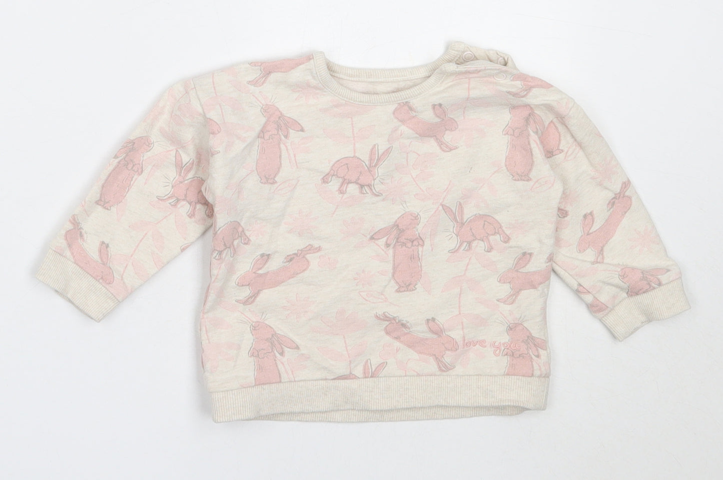 George Girls Ivory  Cotton Pullover Jumper Size 9-12 Months