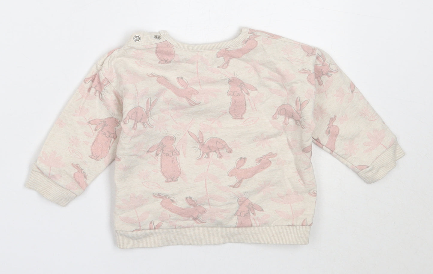 George Girls Ivory  Cotton Pullover Jumper Size 9-12 Months