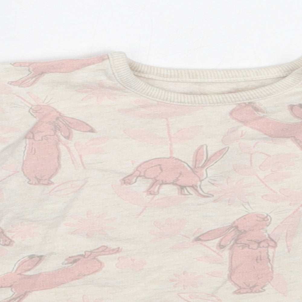 George Girls Ivory  Cotton Pullover Jumper Size 9-12 Months