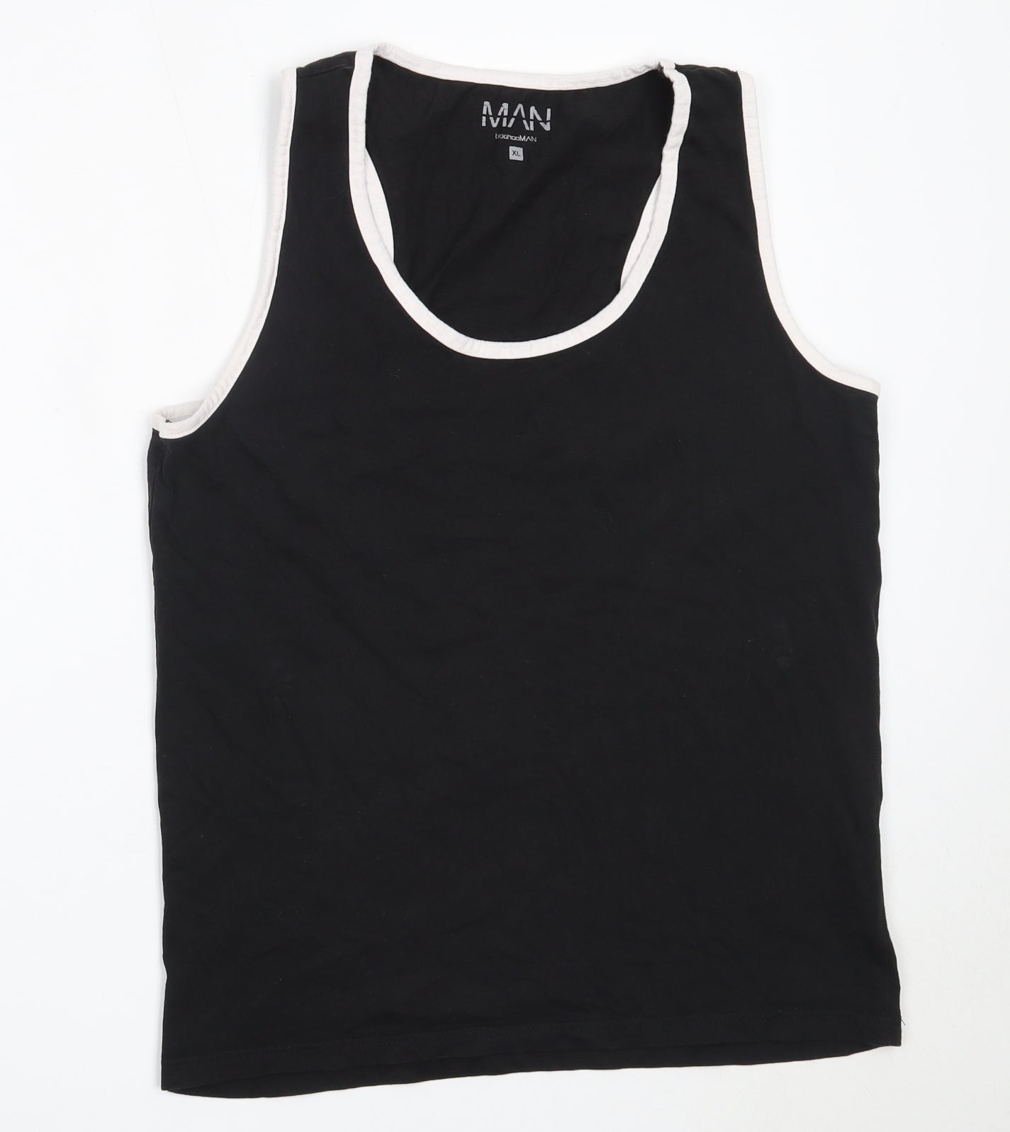 Boohoo Mens Black  Cotton  T-Shirt Size XL Round Neck