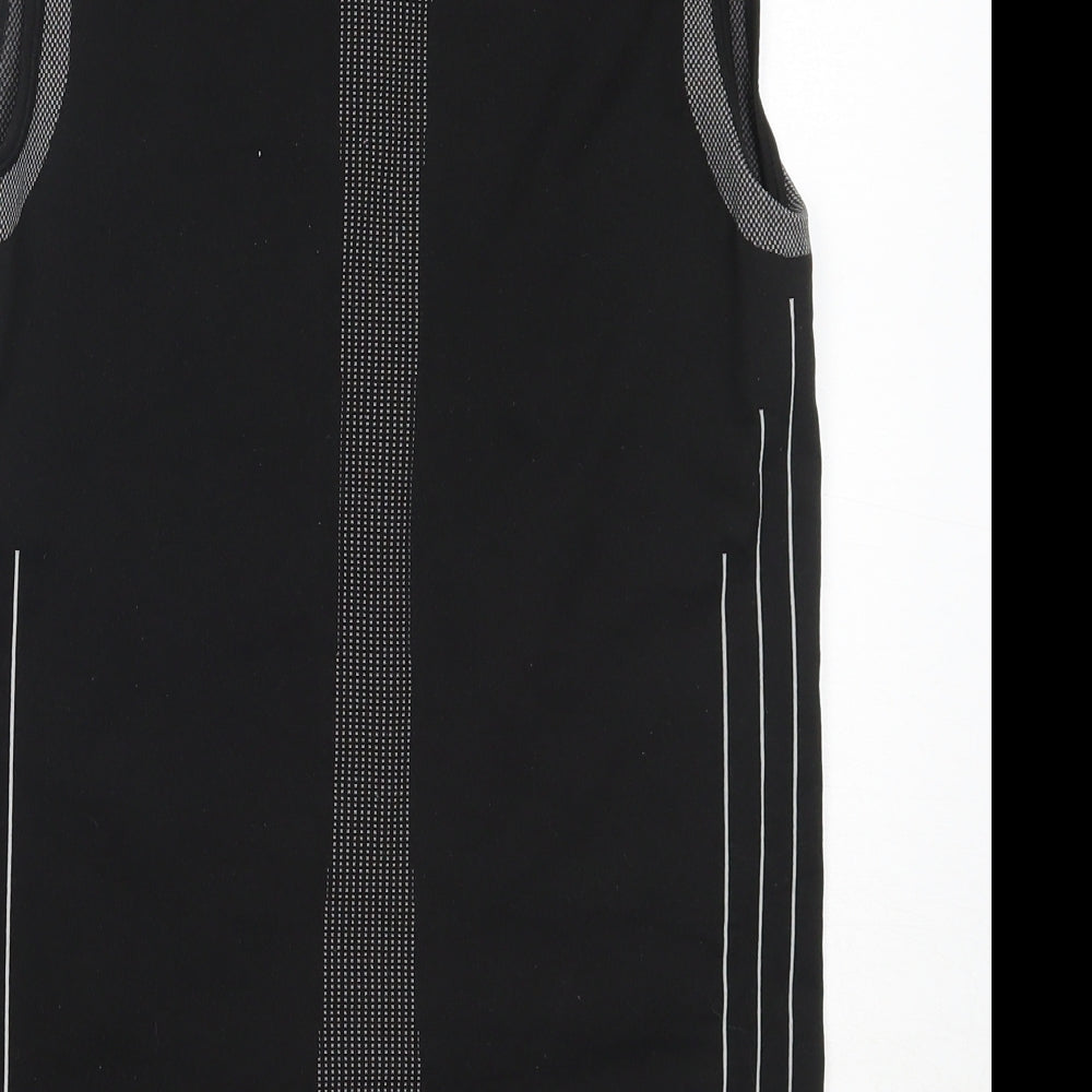 Crane Mens Black  Polyester Basic Tank Size M Round Neck