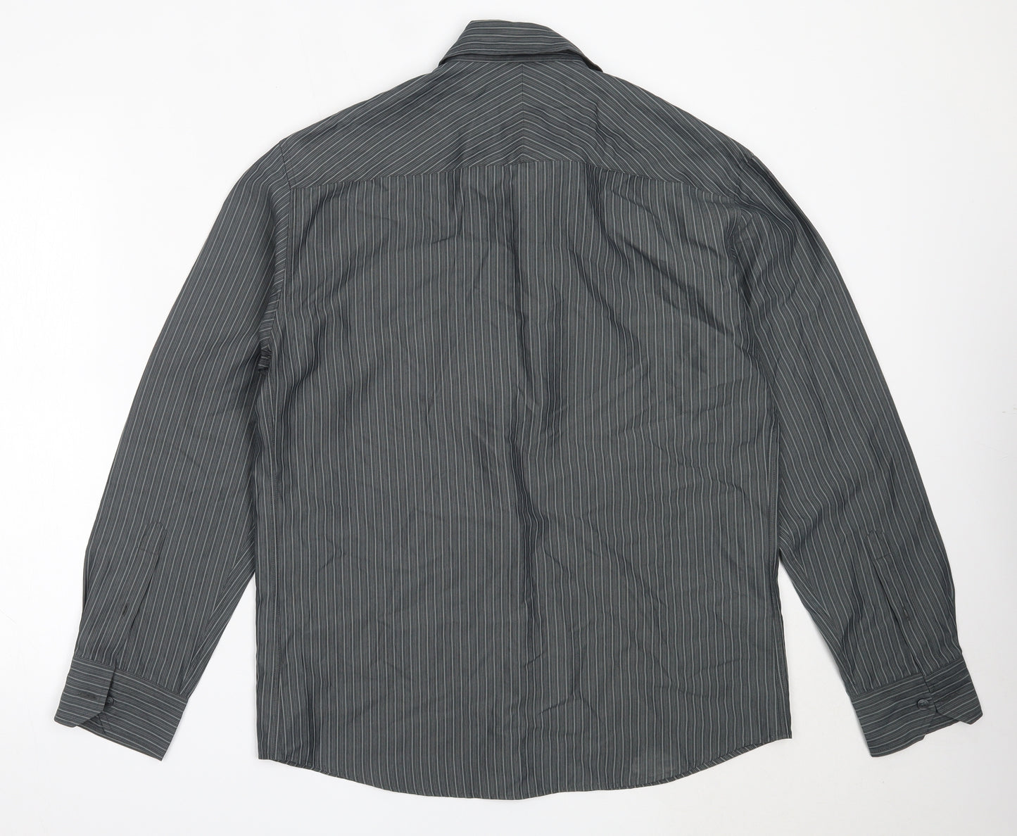 Marks and Spencer Mens Grey  Modal  Button-Up Size M Collared