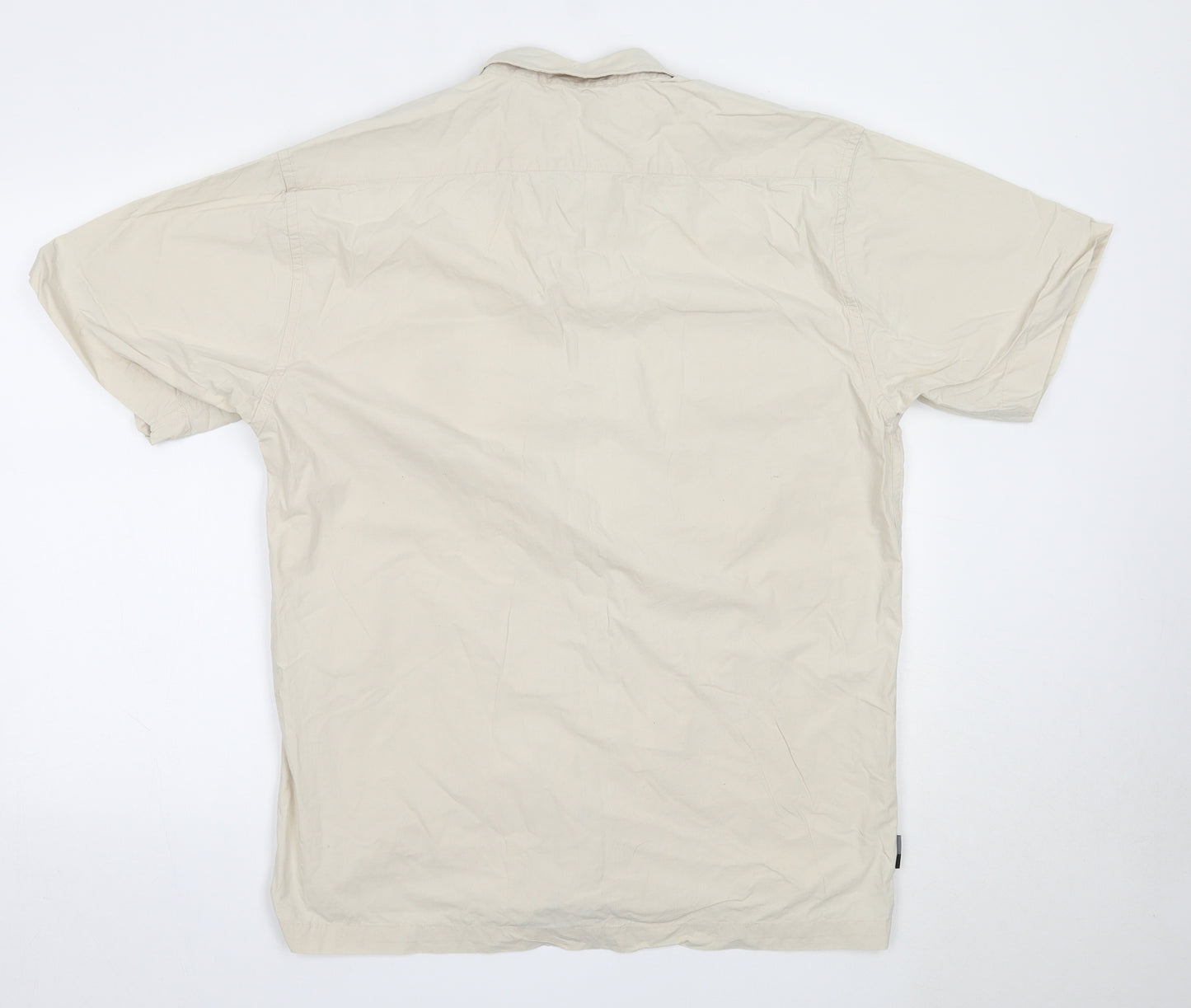 Armando Mens Beige  Cotton  Button-Up Size L Collared