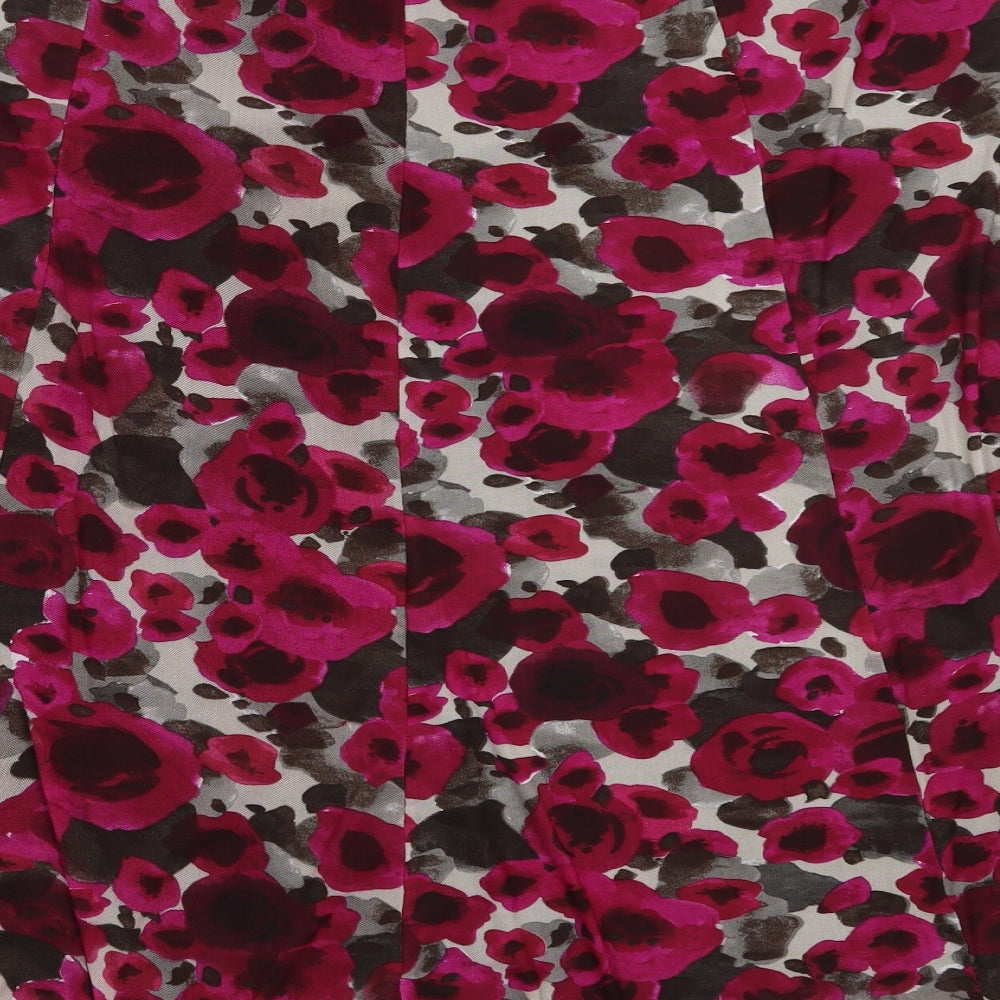 BM Womens Pink Floral Polyester Flare Skirt Size 18