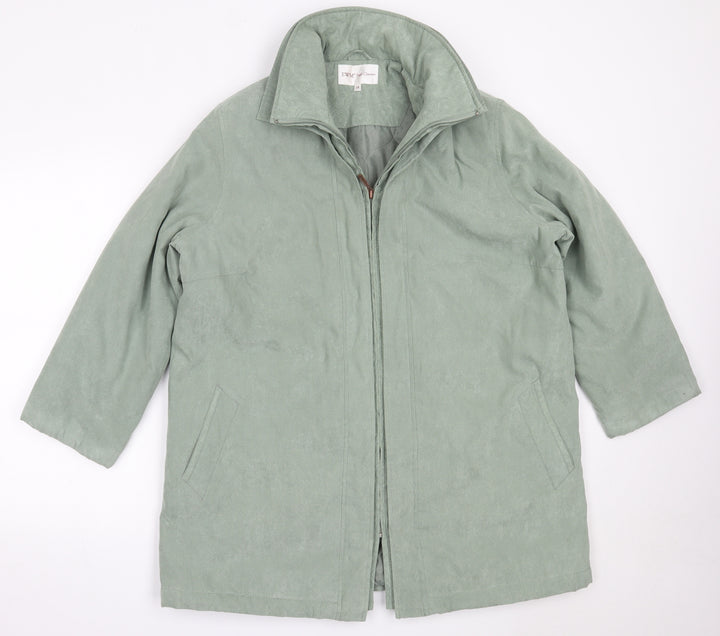 EWM Womens Green Overcoat Coat Size 18