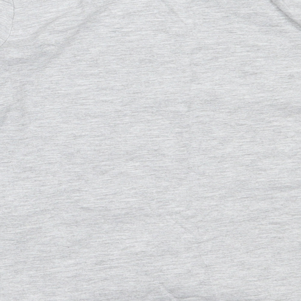 Preworn Girls Grey  Cotton Basic T-Shirt Size 8 Years Round Neck