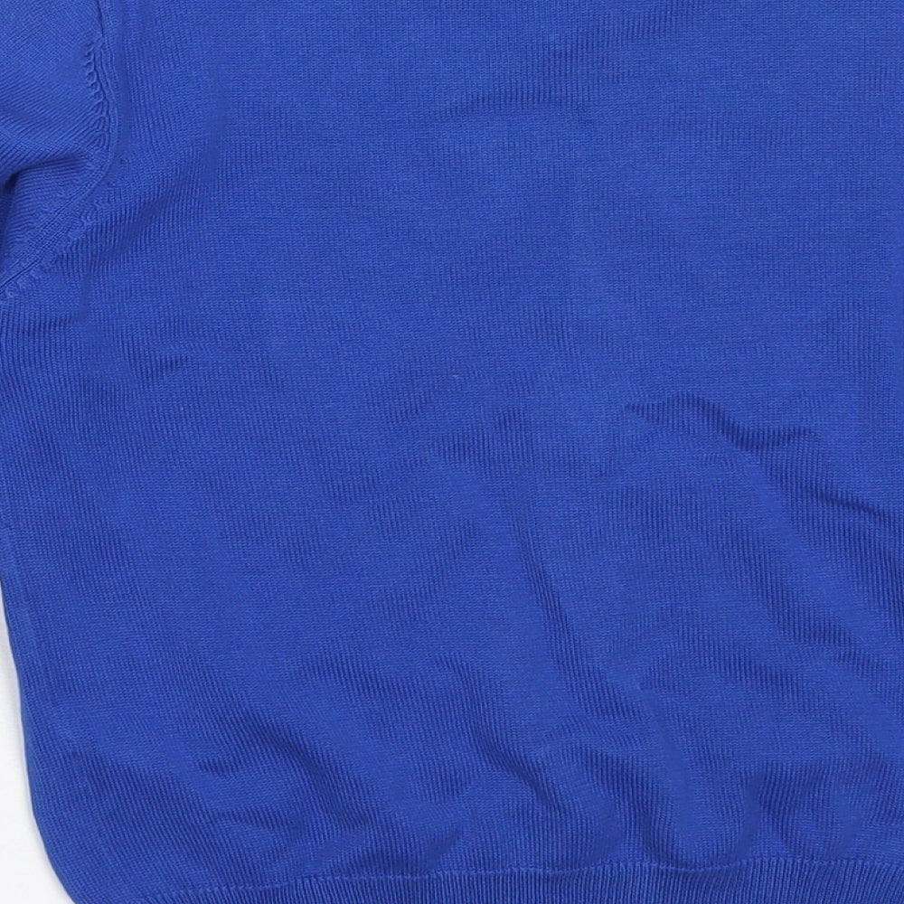 George Boys Blue V-Neck  Cotton Pullover Jumper Size 5-6 Years