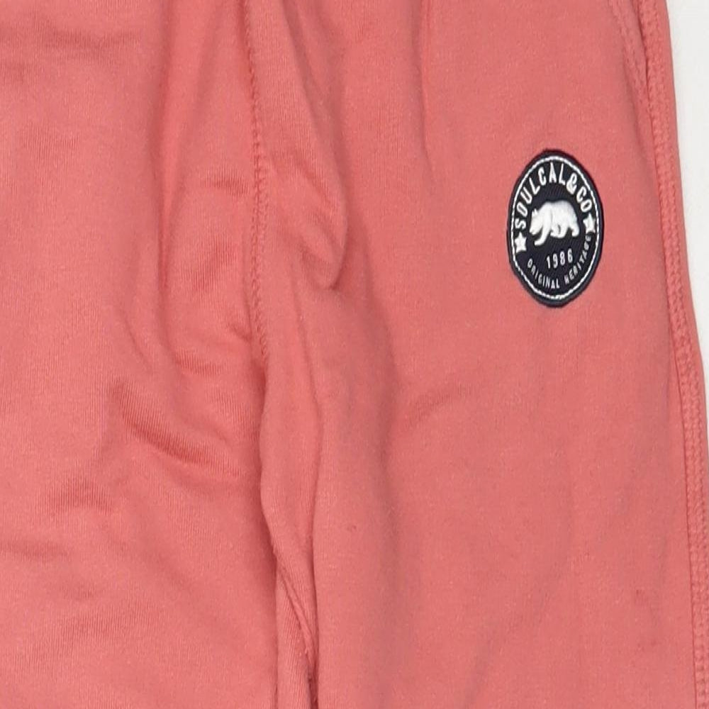 SoulCal&Co Boys Pink  Cotton Jogger Trousers Size 6-7 Years  Regular