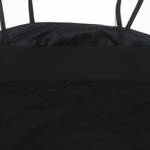 Preworn Womens Black  Polyester Camisole Blouse Size 16 Square Neck